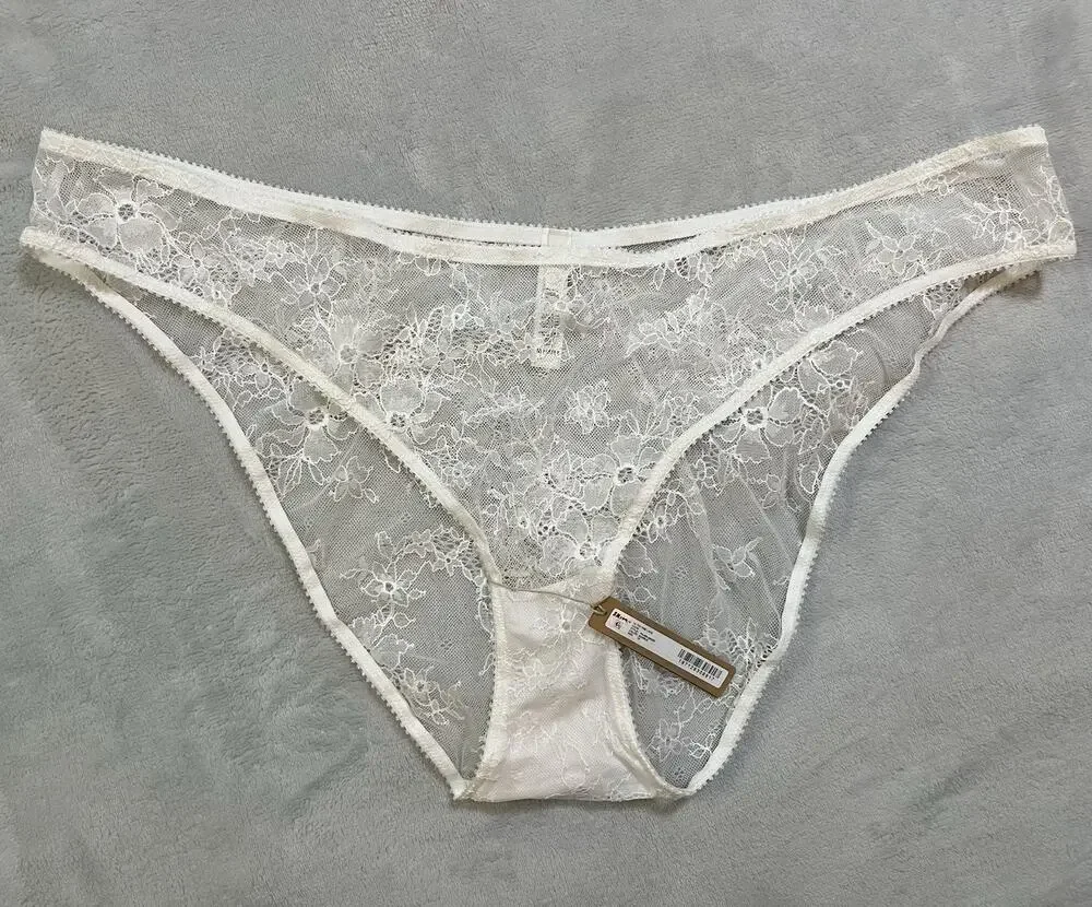 Skims 4X Ultra Fine Floral Lace Bikini Panties in Marble Delicate NEW with tags